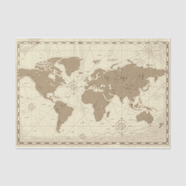 Reise-Karten-Seidenpapier Seidenpapier (Vorderseite)