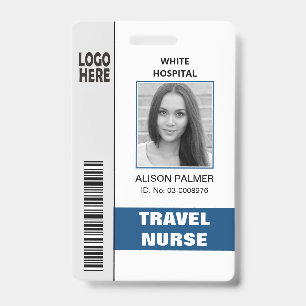 Reise-Krankenpfleger-Logo-Foto-ID-Vorlage klassisc Ausweis