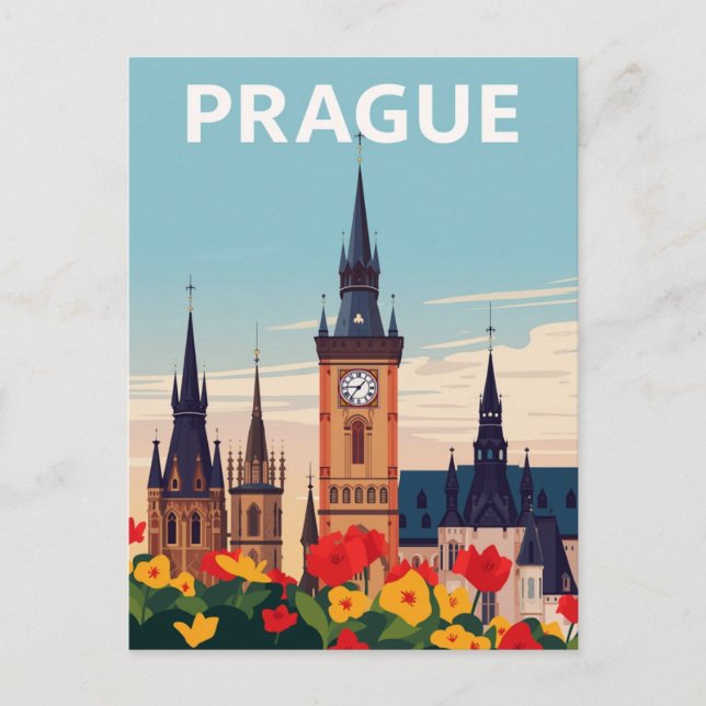 Reise Kunst Altstädter Ring Prag Postkarte (Vorderseite)