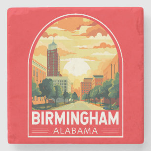 Reise-Kunst-Emblem Birmingham Alabama Steinuntersetzer