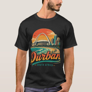 Reise-Kunst-Landschaftsmarke Durban Südafrika im V T-Shirt