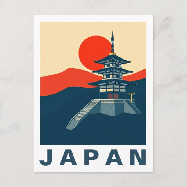 Reise Kunst Pagode Tempel Japan Postkarte (Vorderseite)