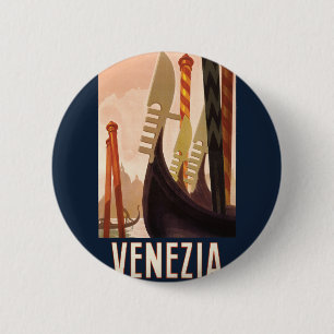 Reise-Kunst Venedig Venezia Italien Venedig Gondel Button