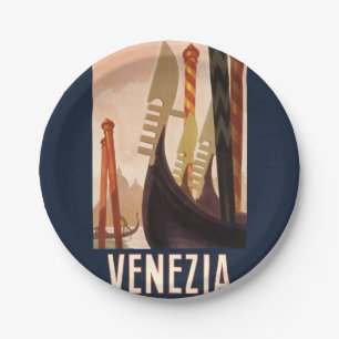 Reise-Kunst Venezia Venedig Italien Venedig Gondel Pappteller
