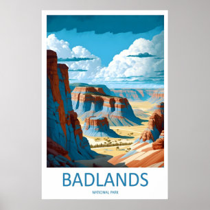 Reise-Kunstwandbild Badlands National Park Poster