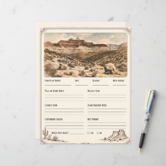 Reise-Logbuch-Planer für die westlichen Nationalpa