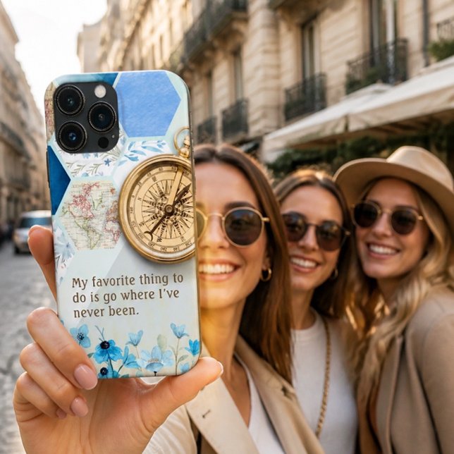 Reise-Lover | Goldener Kompass Case-Mate iPhone Hülle (Von Creator hochgeladen)