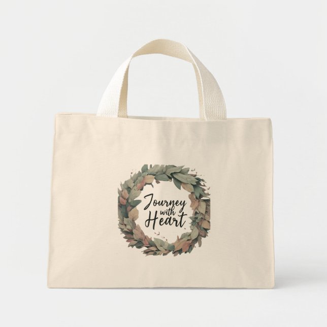 Reise mit dem Herzen - Tiny Tote Bag Mini Stoffbeutel (Vorne)