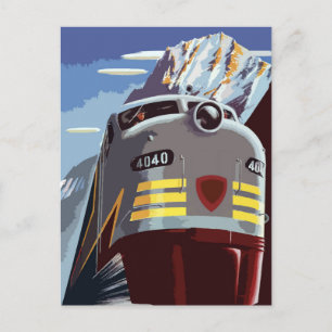 Reise mit dem Retro-Zug Postkarte