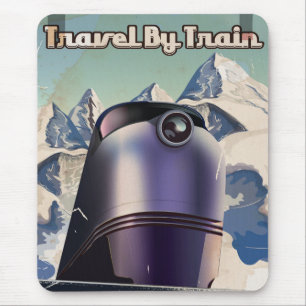 Reise mit dem Zug Sci-Fi Vintage-Kunst Mousepad