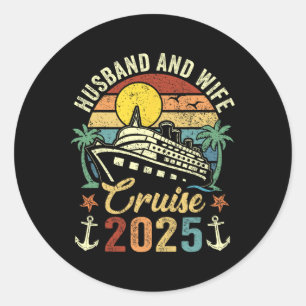 Reise mit der Familie und Ehefrau Cruise 2025 Runder Aufkleber