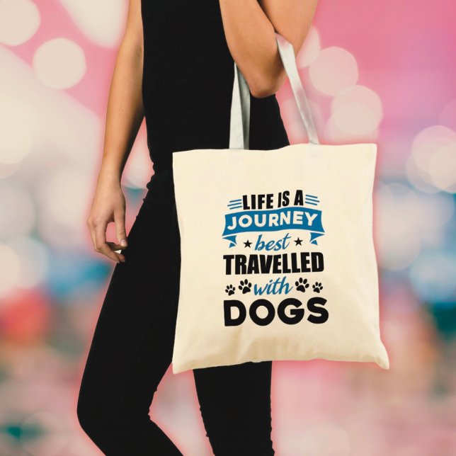 Reise mit Dog Quote Tote Tag Tragetasche (Von Creator hochgeladen)