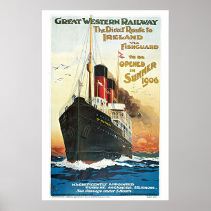 Reise mit einem alten Boot nach Irland - Werbeanze Poster