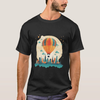 Reise mit Heißluftballon im Sommer in der Stadt T-Shirt