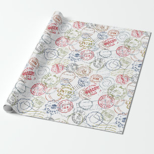 Reise-Motiven Geschenkpapier im Vintage-Stil