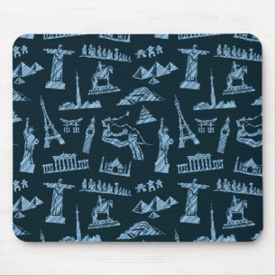 Reise-Muster im Blues-Muster Mousepad