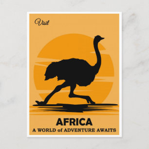 Reise nach Afrika Afrikanischer Strauß Reise Postkarte