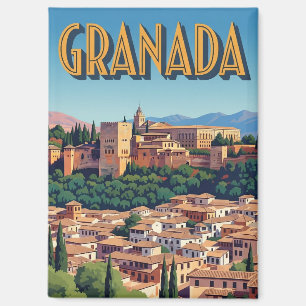 Reise nach Alhambra Granada Spanien Vintage Magnet