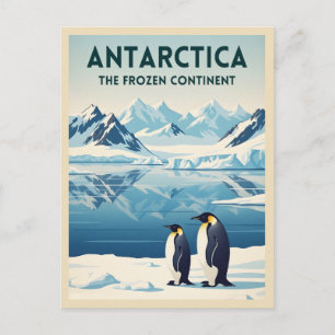 Reise nach Antarktika im Retro-Stil Postkarte