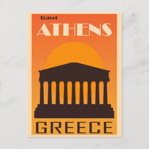 Reise nach Athen Griechenland Akropolis Ruinen Vin Postkarte