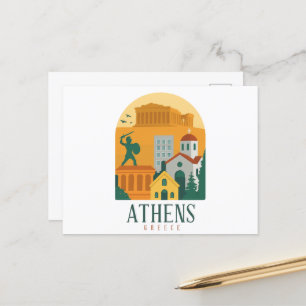 Reise nach Athen Griechenland – Parthenon & Stadt  Postkarte