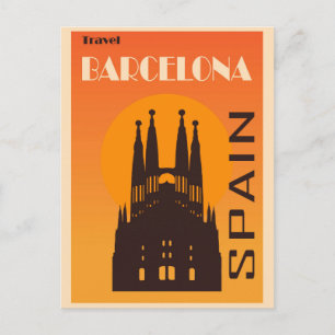Reise nach Barcelona Spanien La Sagrada Familia Vi Postkarte
