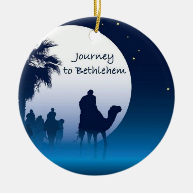 Reise nach Bethlehem-Verzierung Keramikornament (Vorne)