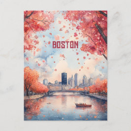 Reise nach Boston USA Postkarte