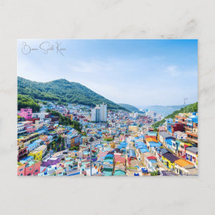 Reise nach Busan Südkorea im Retro-Stil Postkarte