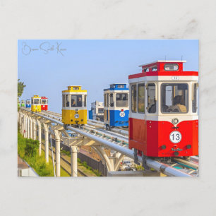 Reise nach Busan Südkorea im Retro-Stil Urlaub  Postkarte