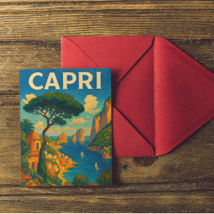 Reise nach Capri Italien Vintage Postkarte