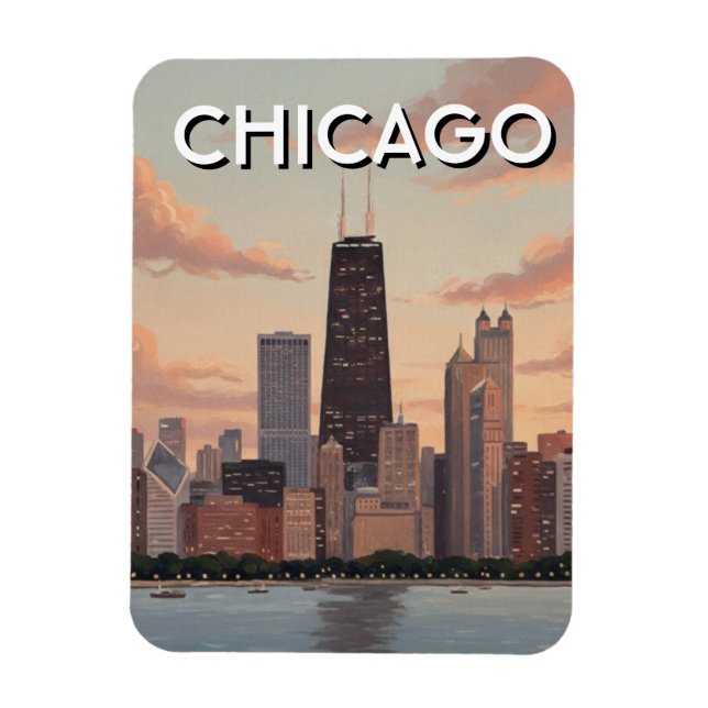 Reise nach Chicago Illinois Magnet (Vertikal)
