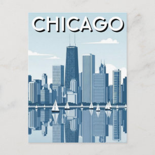 Reise nach Chicago Illinois Postkarte