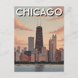 Reise nach Chicago Illinois Postkarte