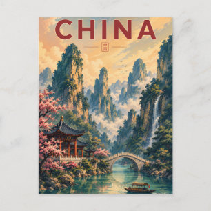 Reise nach China Postkarte
