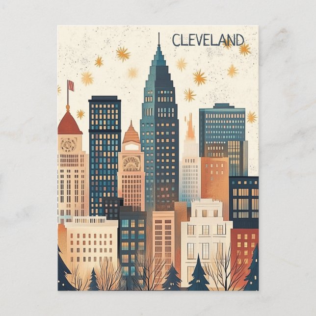 Reise nach Cleveland Ohio Postkarte (Vorderseite)