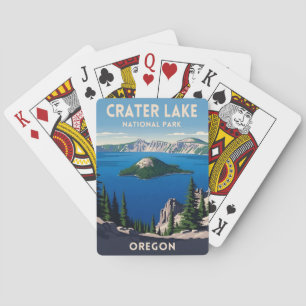 Reise nach Crater-Lake-Nationalpark Oregon in früh Spielkarten