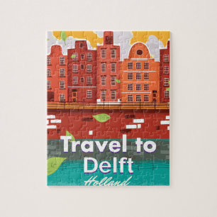 Reise nach Delft Holland-Reiseplakat