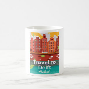 Reise nach Delft Holland-Reiseplakat Kaffeetasse