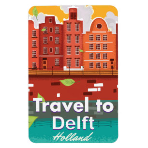 Reise nach Delft Holland-Reiseplakat Magnet
