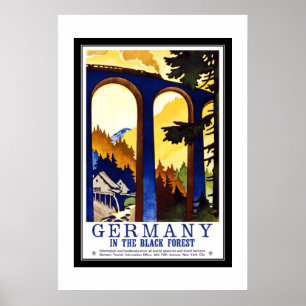 Reise nach Deutschland im Vintage-Stil Der Schwarz Poster