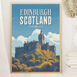 Reise nach Edinburgh Schottland im Vintage-Stil Poster