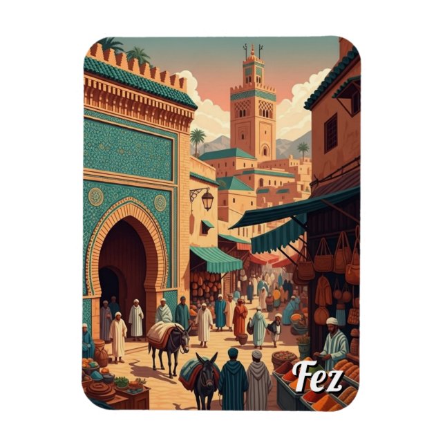 Reise nach Fes Marokko Magnet (Vertikal)