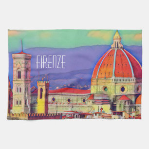 Reise nach Florenz Firenze Italien Kirche Duomo im Geschirrtuch