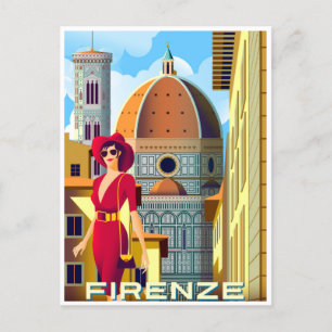 Reise nach Florenz Firenze Italien Kirche Duomo im Postkarte
