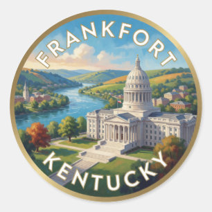 Reise nach Frankfort Kentucky Bluegrass Runder Aufkleber