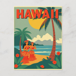 Reise nach Hawaii im Stil der Vergangenheit Postkarte