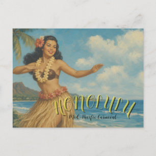 Reise nach Hawaii im Vintage-Stil Feiertagspostkarte