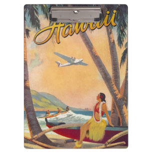 Reise nach Hawaii im Vintage-Stil Klemmbrett