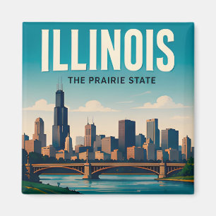 Reise nach Illinois Chicago Springfield Mittlerer  Magnet